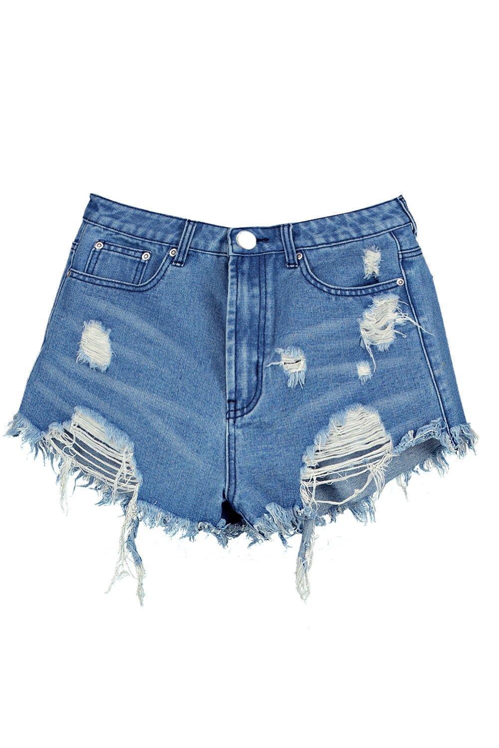 krótkie SPODENKI JEANS RIPPED