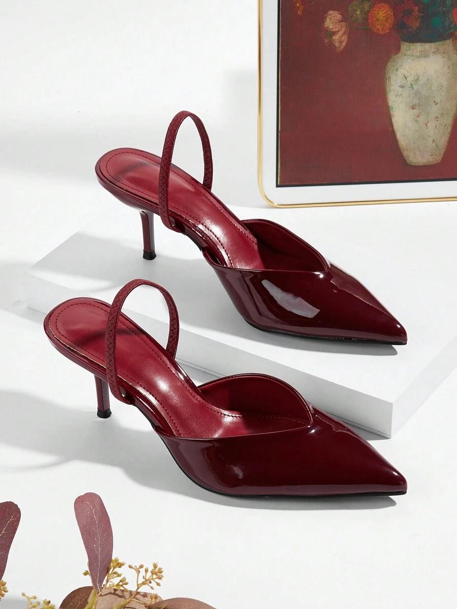 BORDOWE ELEGANCKIE KLAPKI