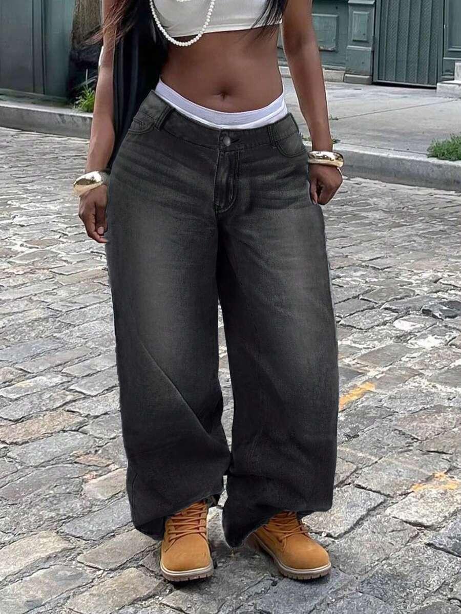 CZARNE SPODNIE JEANS