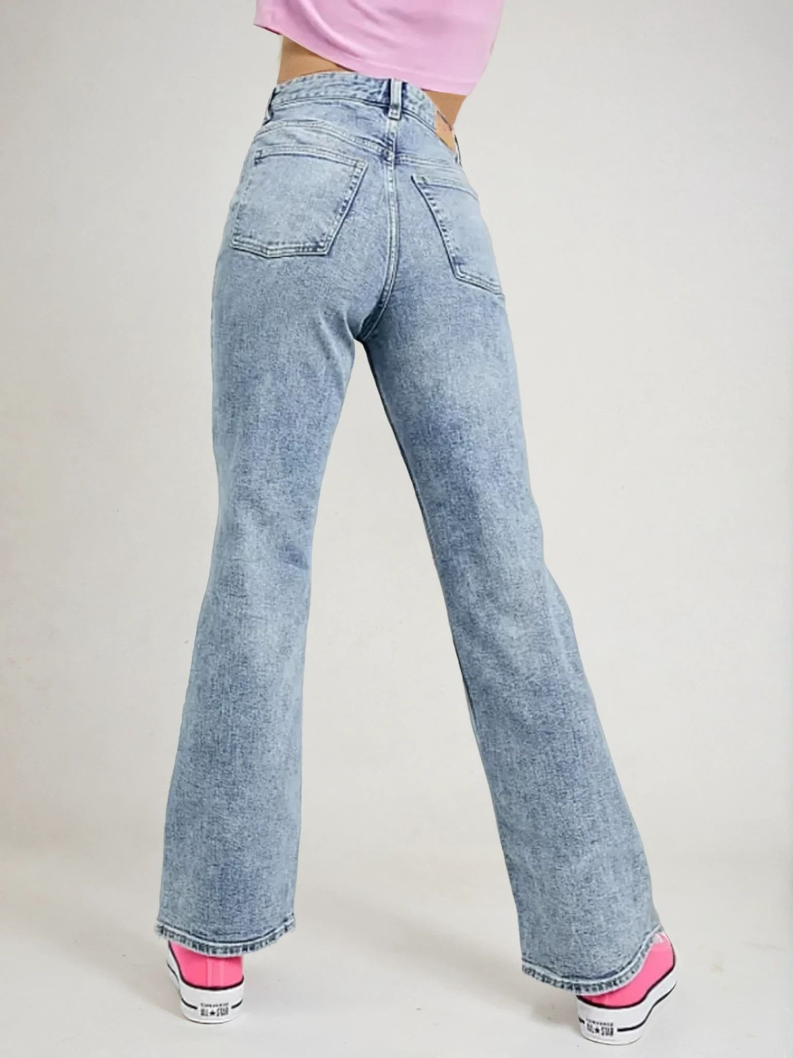 NIEBIESKIE SPODNIE JEANS WYSOKI STAN