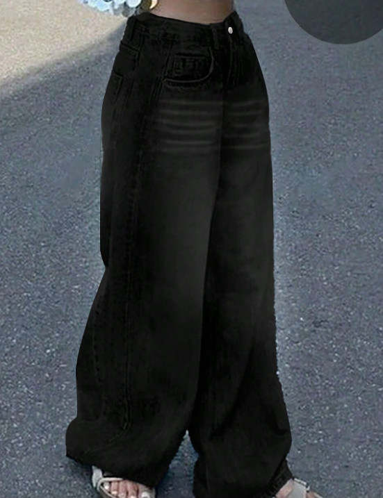 CZARNE SPODNIE JEANS