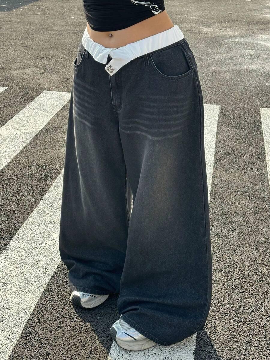 SPODNIE JEANS SZEROKIE NOGAWKI