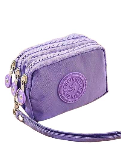 fioletowa portmonetka zip 