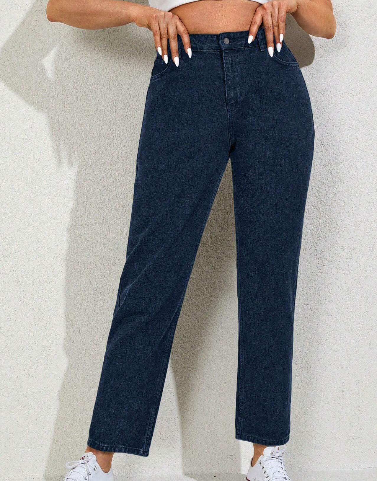 GRANATOWE SPODNIE JEANS