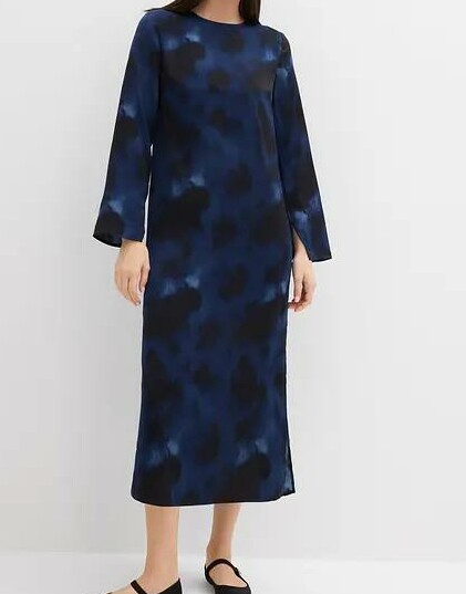 SUKIENKA PLUS SIZE OMBRE OKRĄGŁY DEKOLT DŁUGI RĘKAW