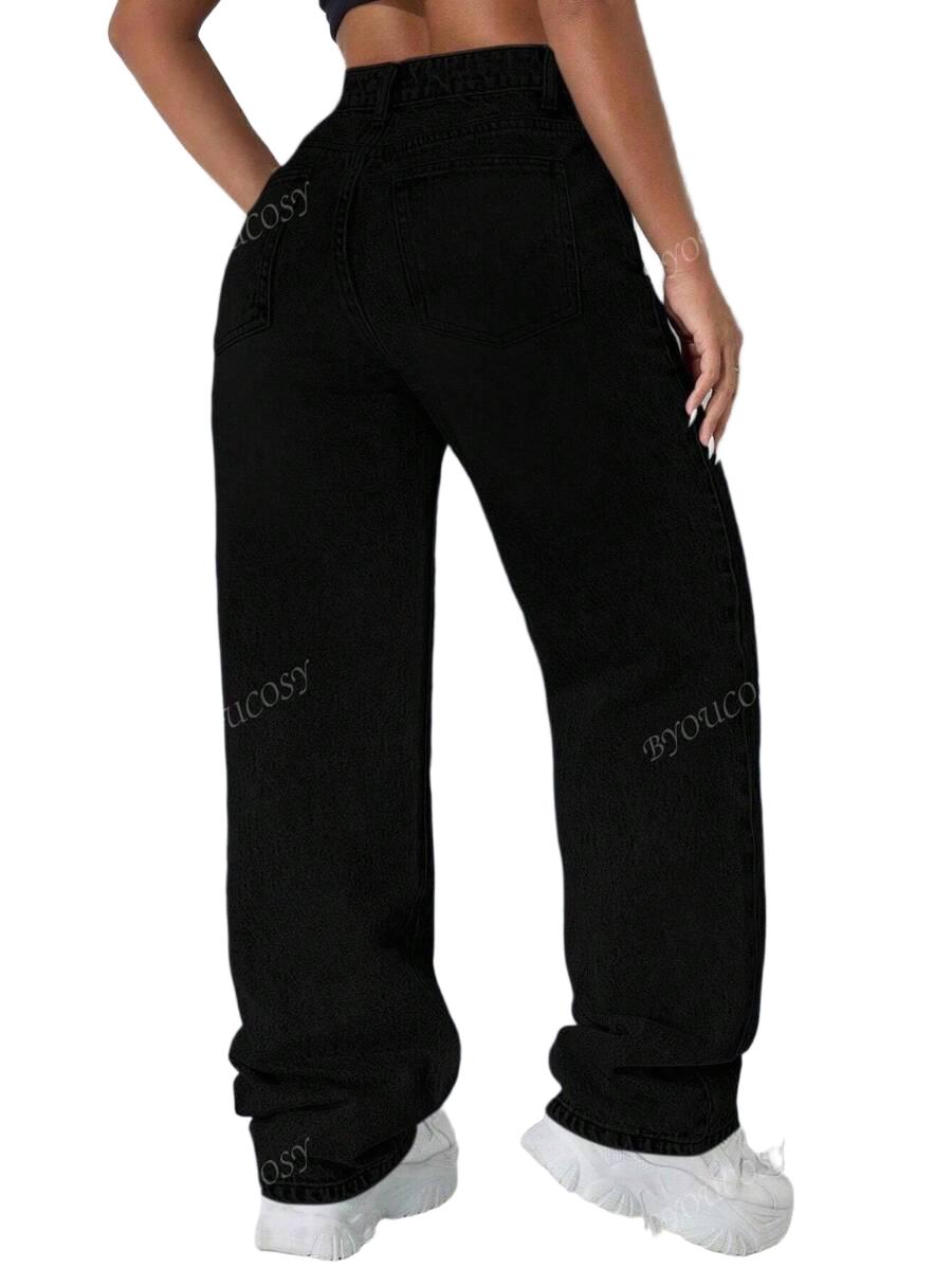 CZARNE SPODNIE JEANS