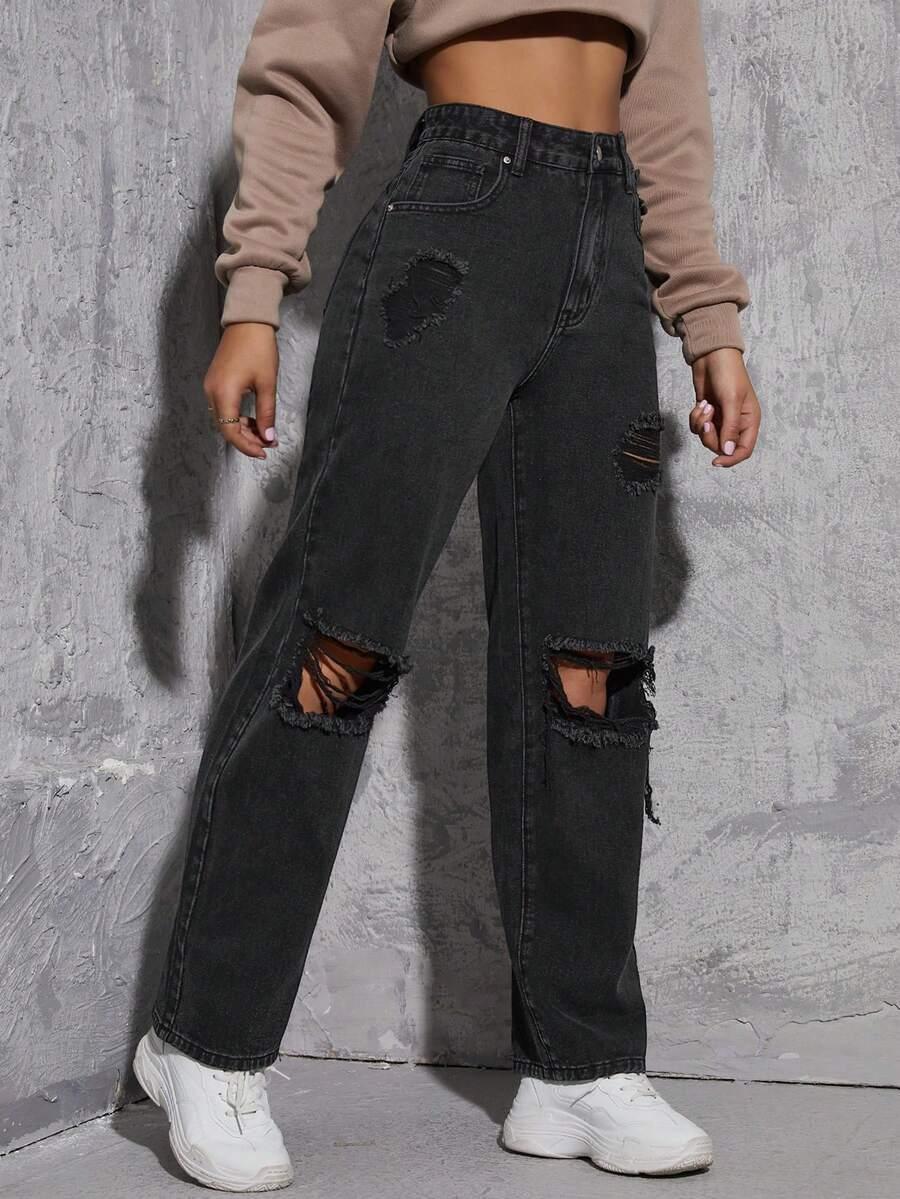 czarne spodnie jeans 