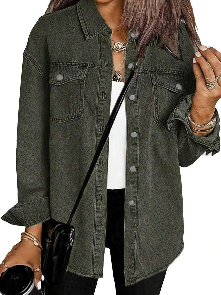 zielona kurtka jeans 