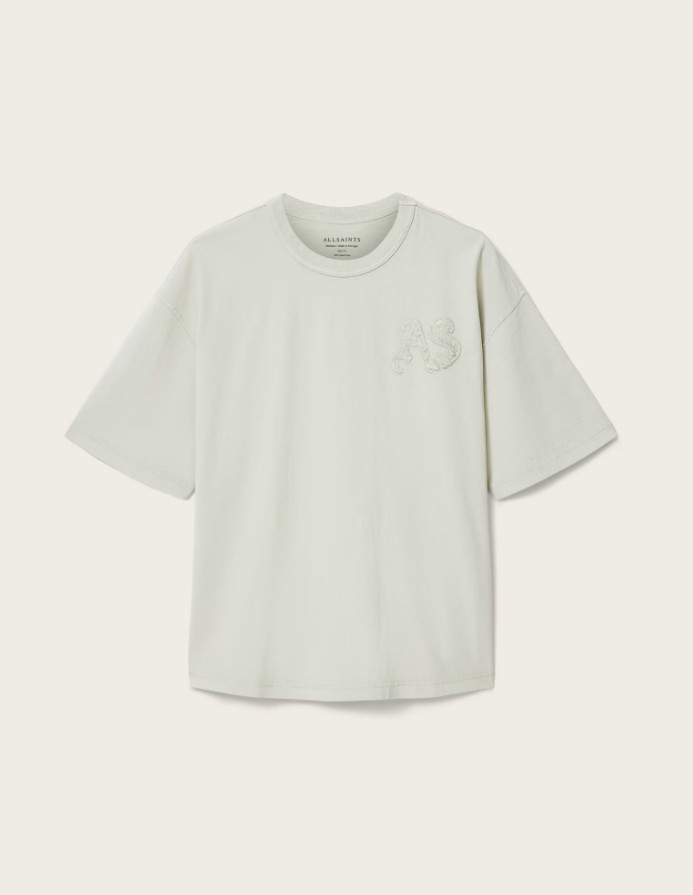 bawełniany zielony t-shirt okrągły dekolt logo haft