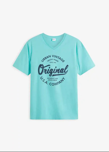 T-SHIRT MĘSKI BAWEŁNIANY Z NADRUKIEM