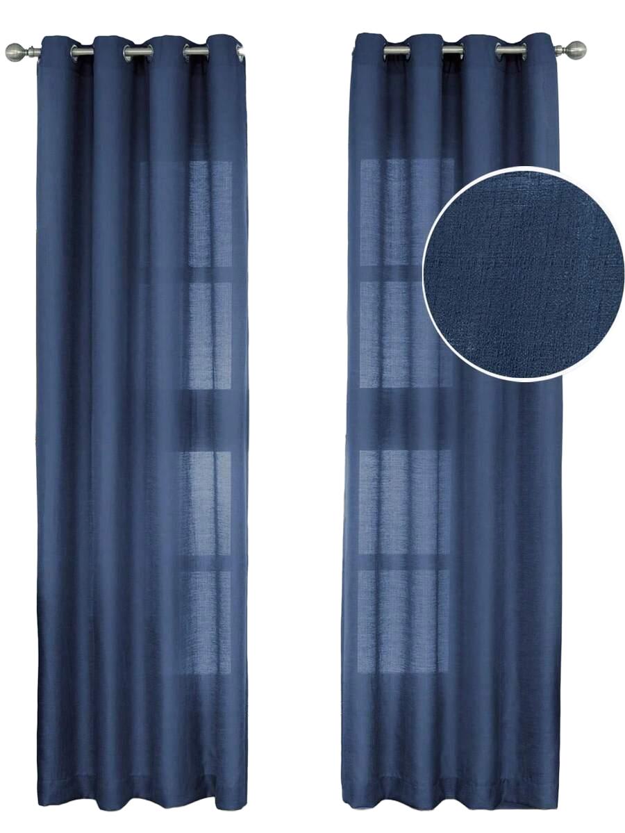 granatowe firanki 2-pack