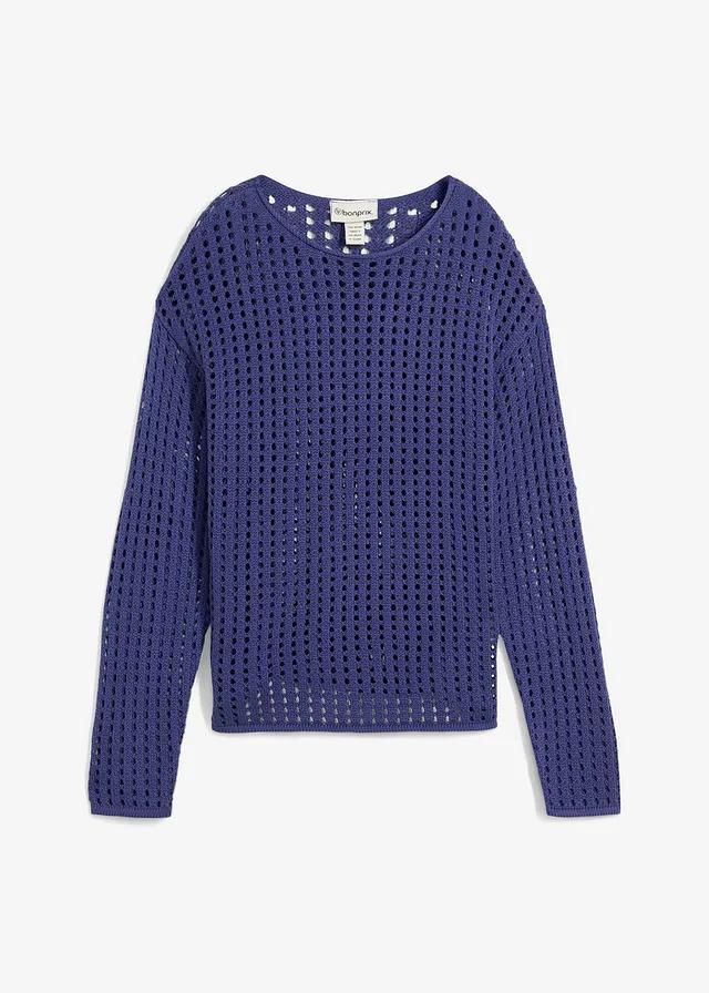 KLASYCZNY SWETER PLUS SIZE OKRĄGŁY DEKOLT DŁUGI RĘKAW 