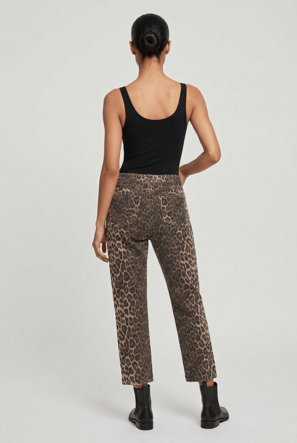 spodnie jeans animal print