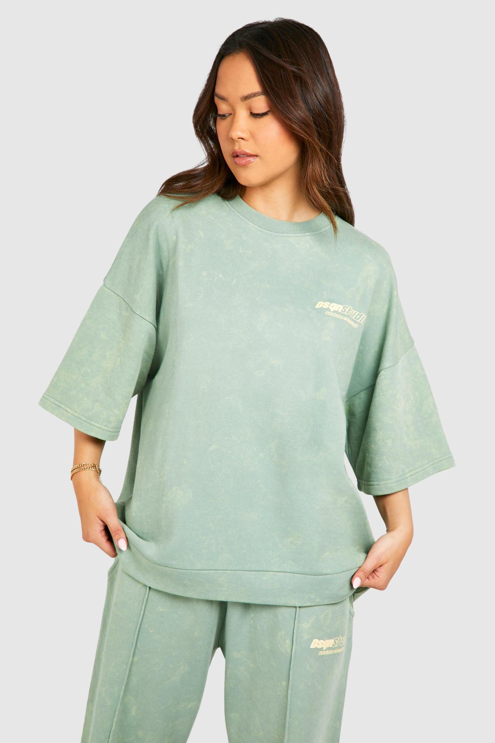 ZIELONY T-SHIRT NADRUK