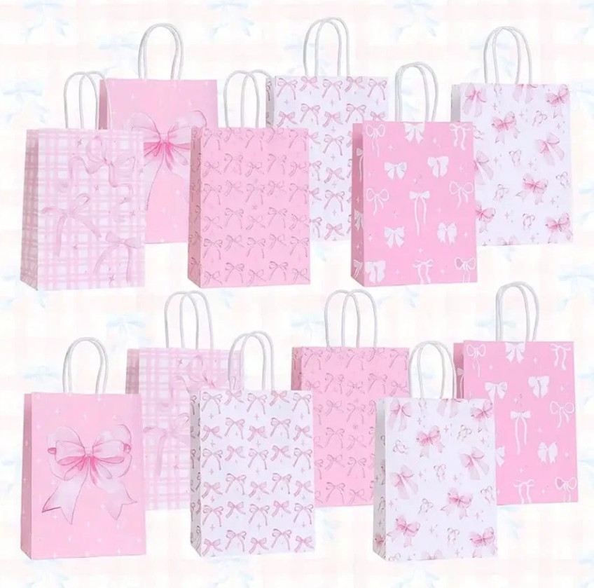 torebki prezentowe kokardy 12-pack