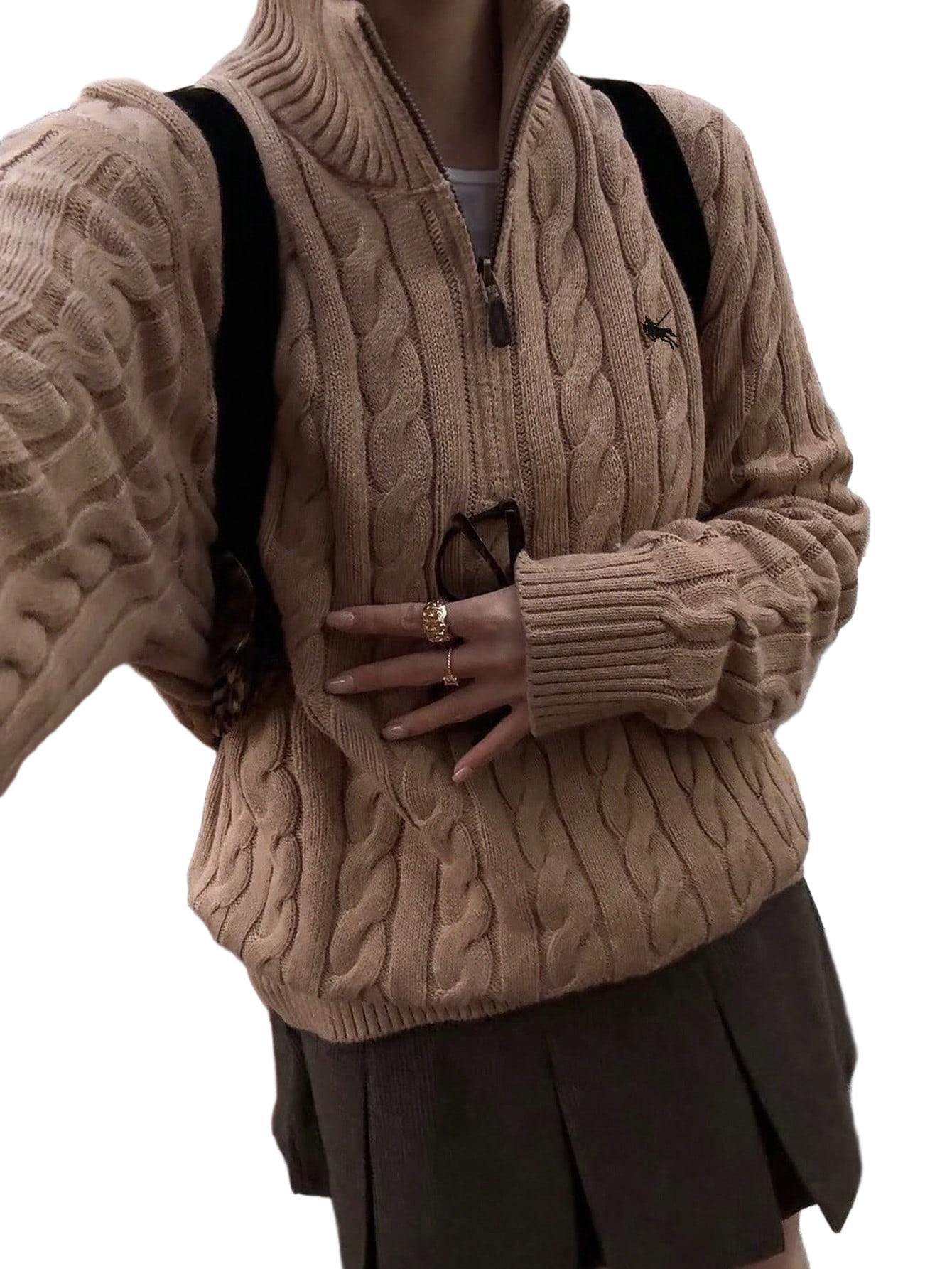 SWETER DAMSKI BRĄZOWY