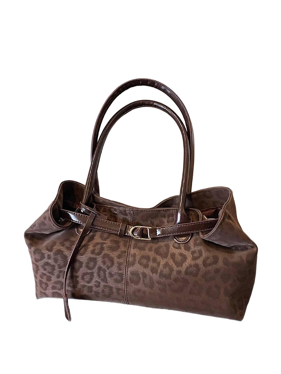 brązowa torebka animal print
