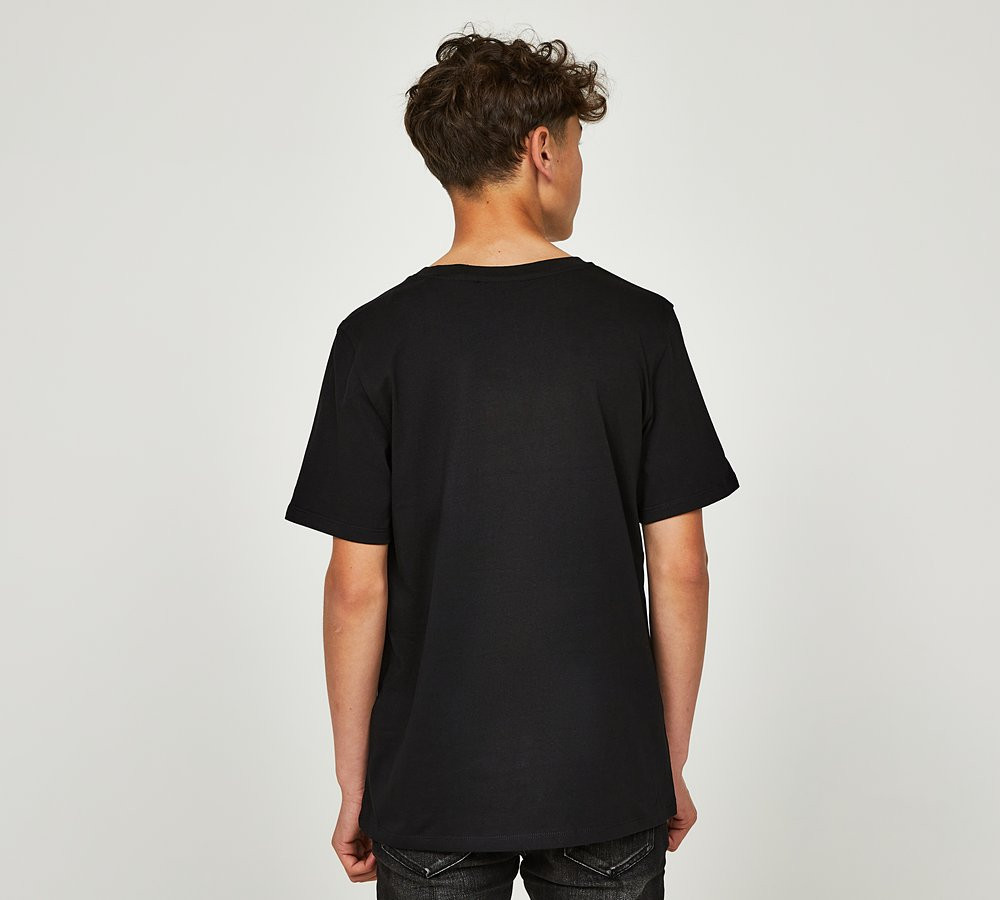 czarny t-shirt print jednorożec