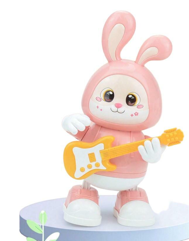 różowy interaktywny królik gitara