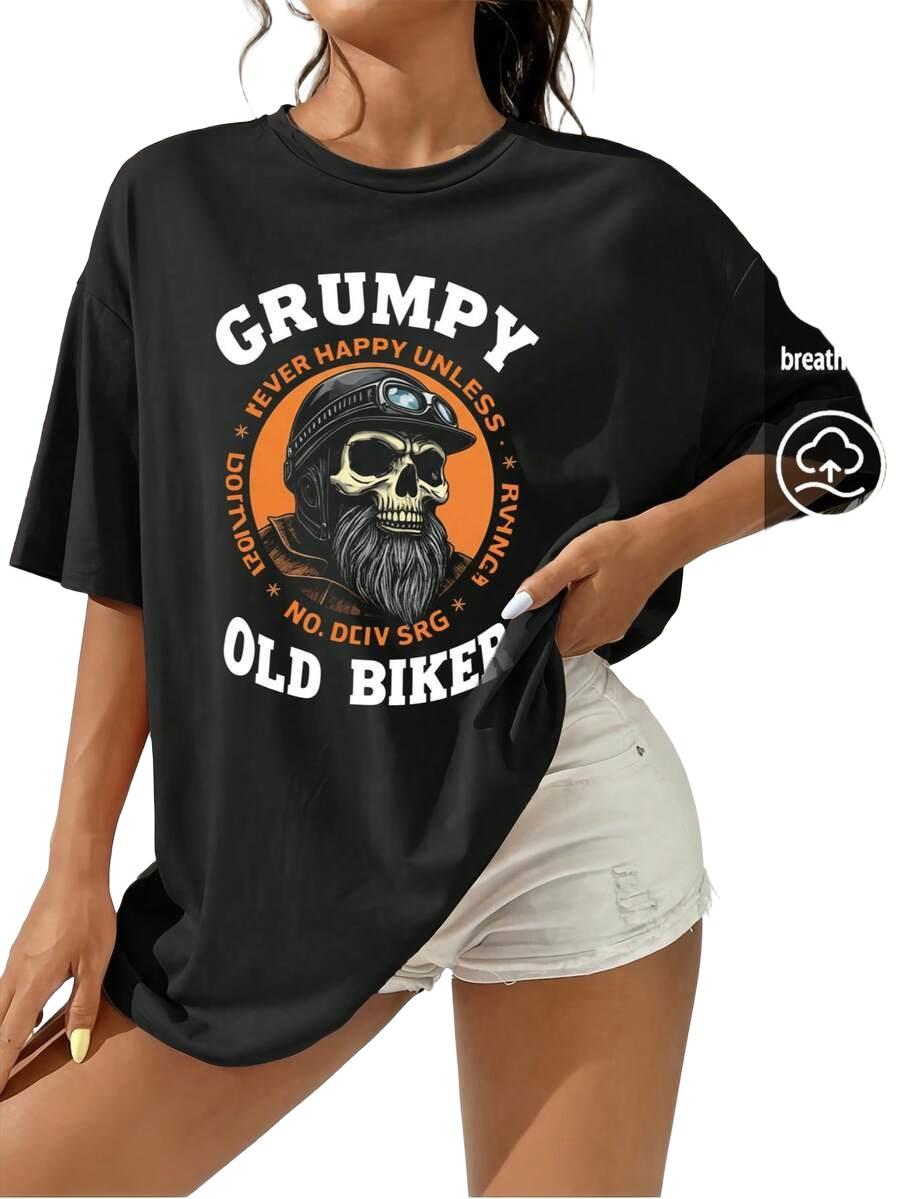 CZARNY T-SHIRT PRINT 