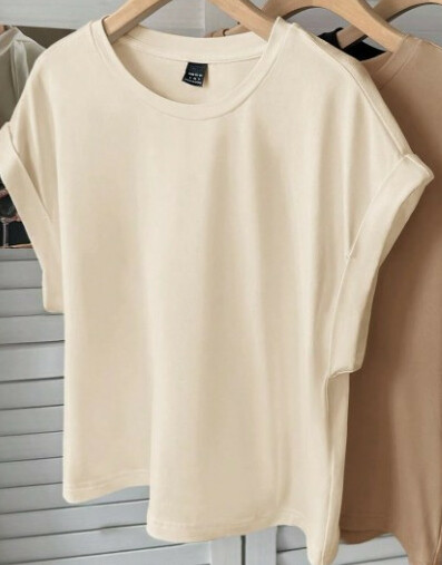 beżowy t-shirt krótki rękaw