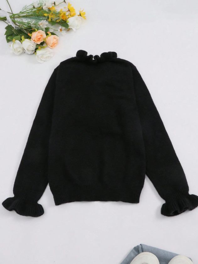 czarny sweter guziki