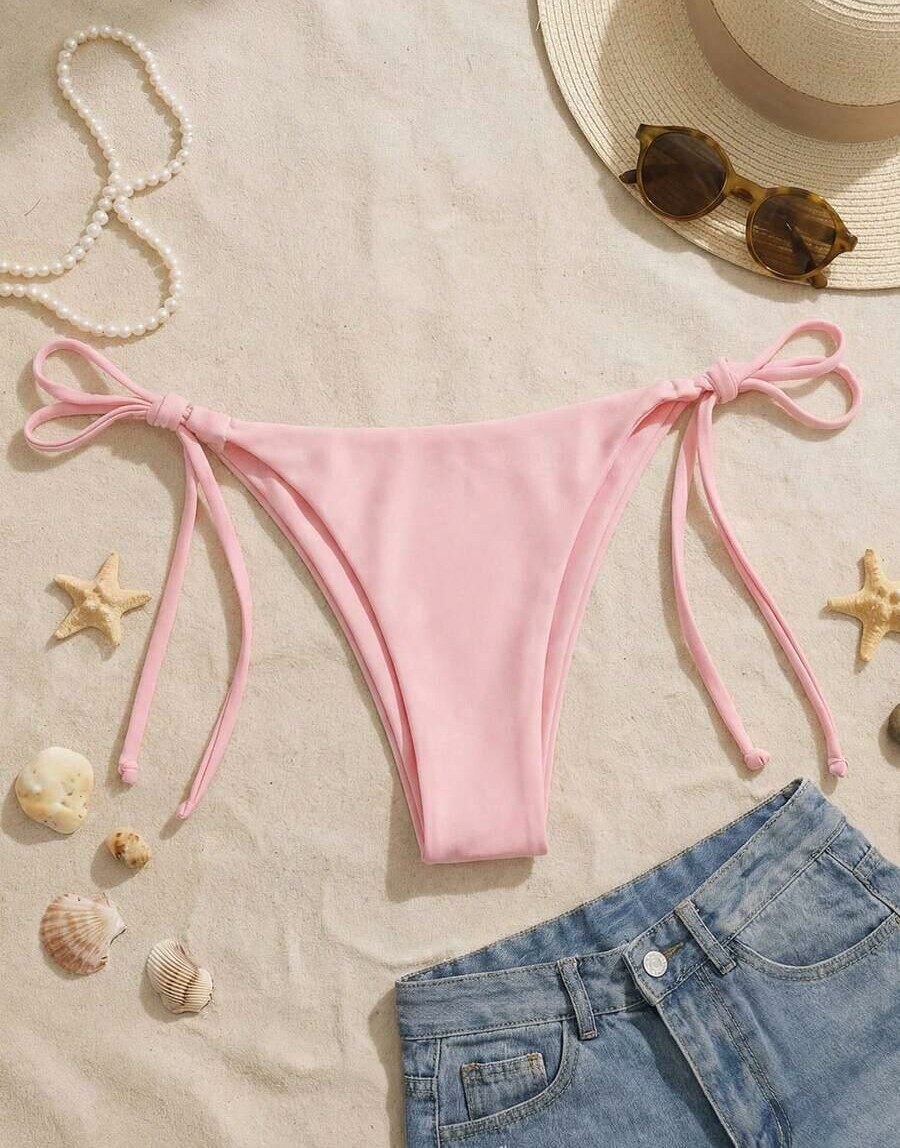 RÓŻOWY DÓŁ OD BIKINI WIĄZANIE