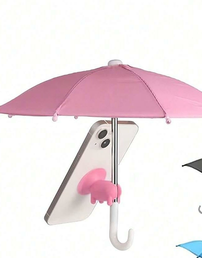 różowy parasol do telefonu