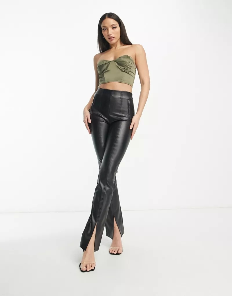  BLUZKA CROP TOP SATYNA GORSET