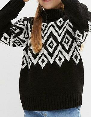 DZIEWCZĘCY SWETER W NORWESKI WZÓR