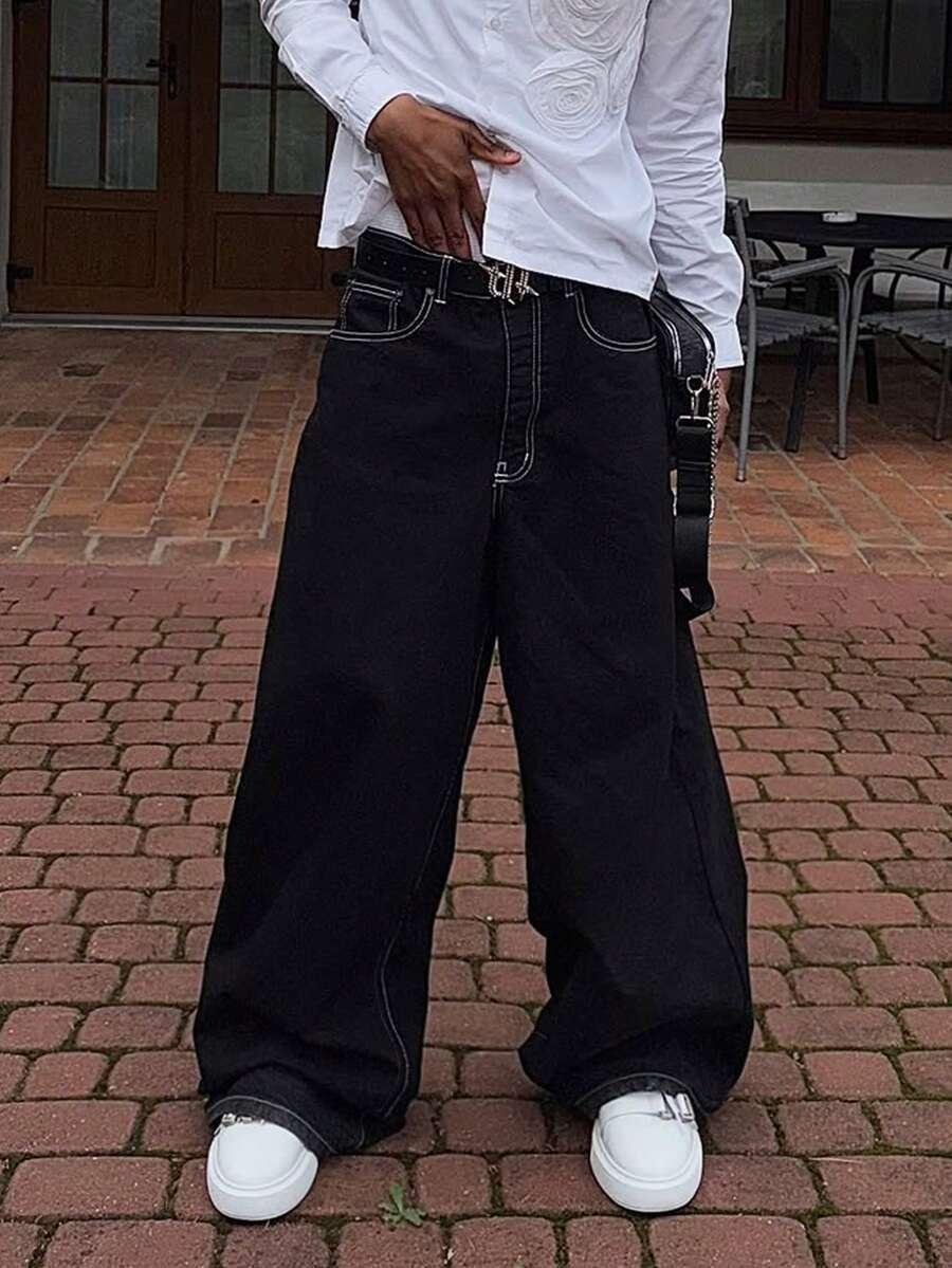 CZARNE SPODNIE JEANS