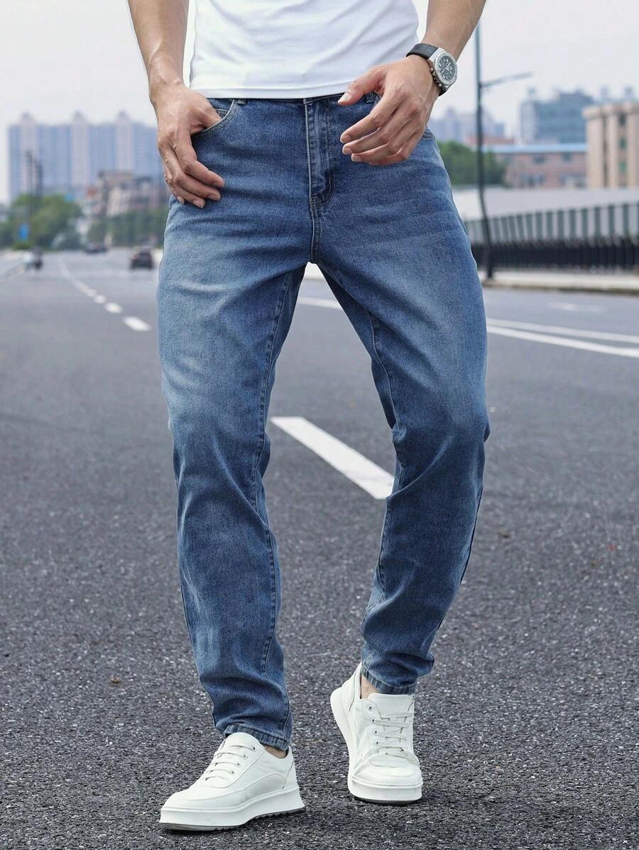 spodnie jeans zwężana nogawka 