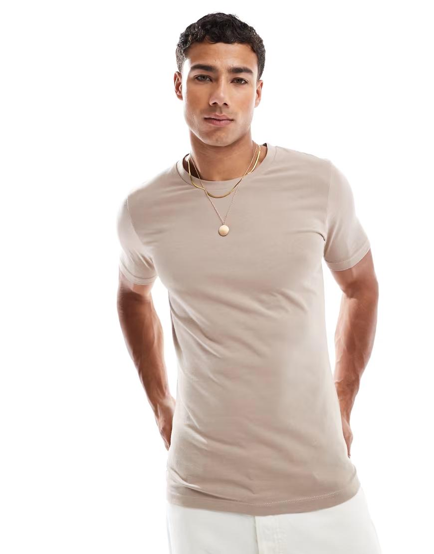 BEŻOWY T-SHIRT BASIC