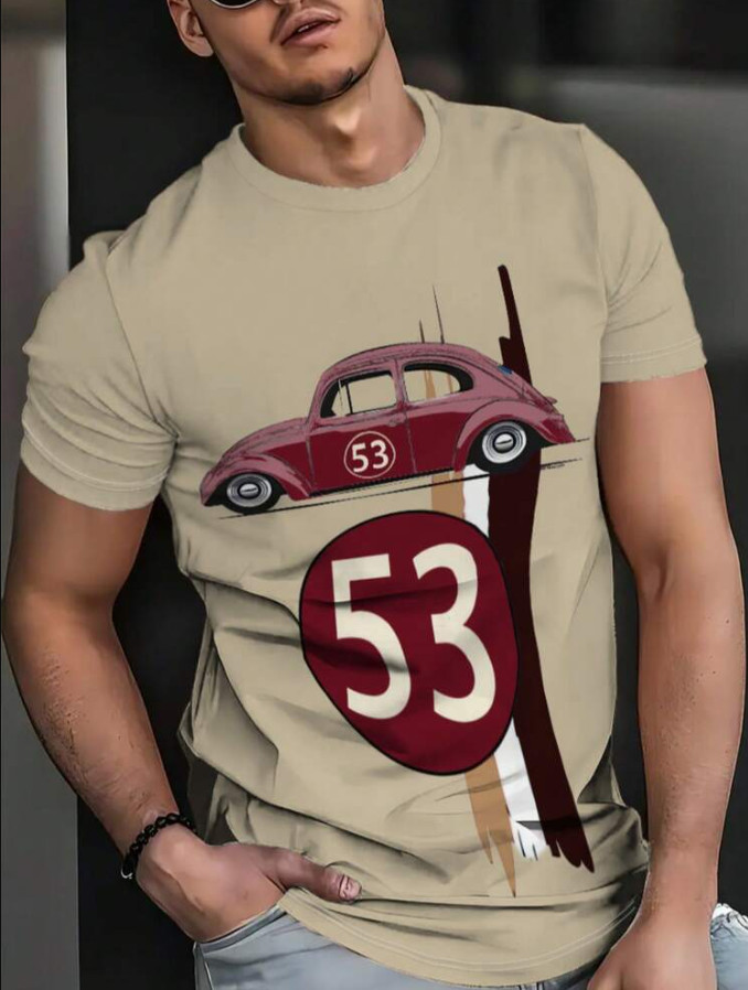 BEŻOWY t-shirt nadruk