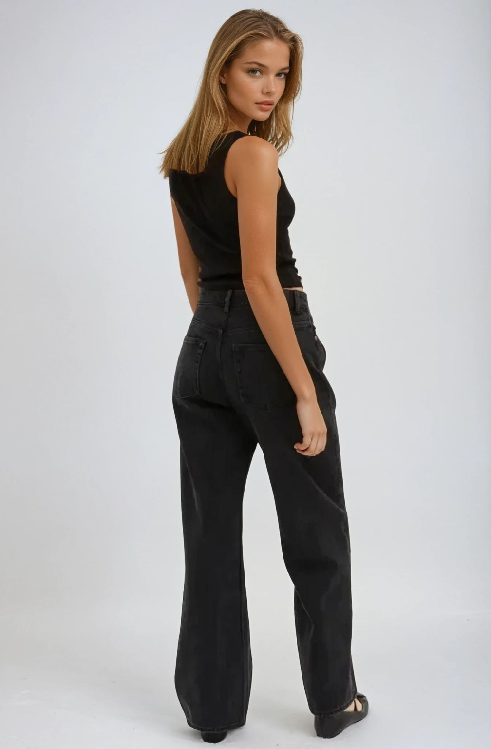 czarne spodnie jeans