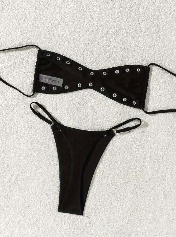 CZARNA GÓRA OD BIKINI wiązanie
