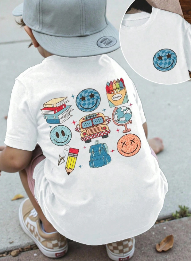 biały t-shirt nadruk 
