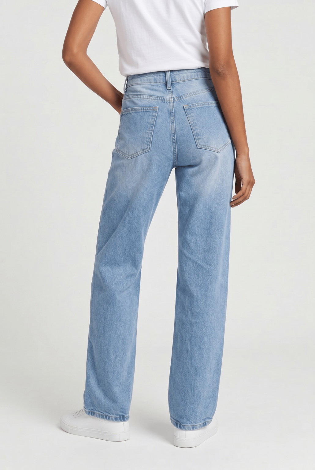 NIEBIESKIE SPODNIE JEANS PROSTE NOGAWKI