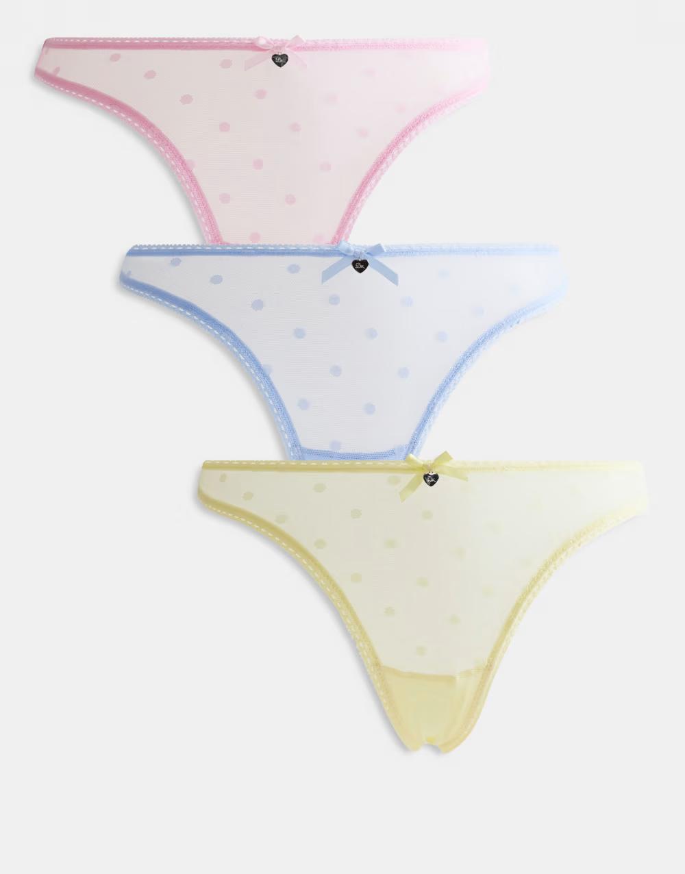 majtki stringi groszki 3-pack