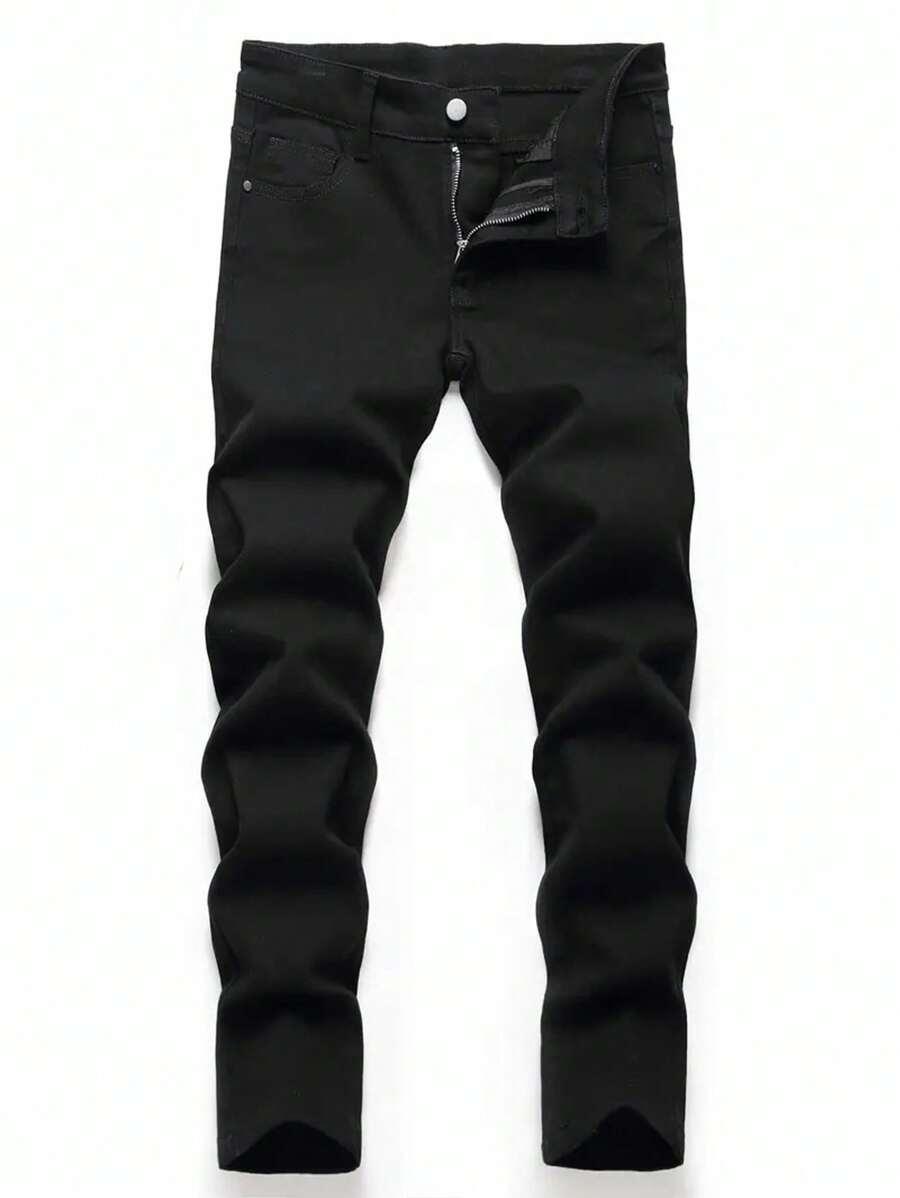 CZARNE SPODNIE JEANS ZAMEK