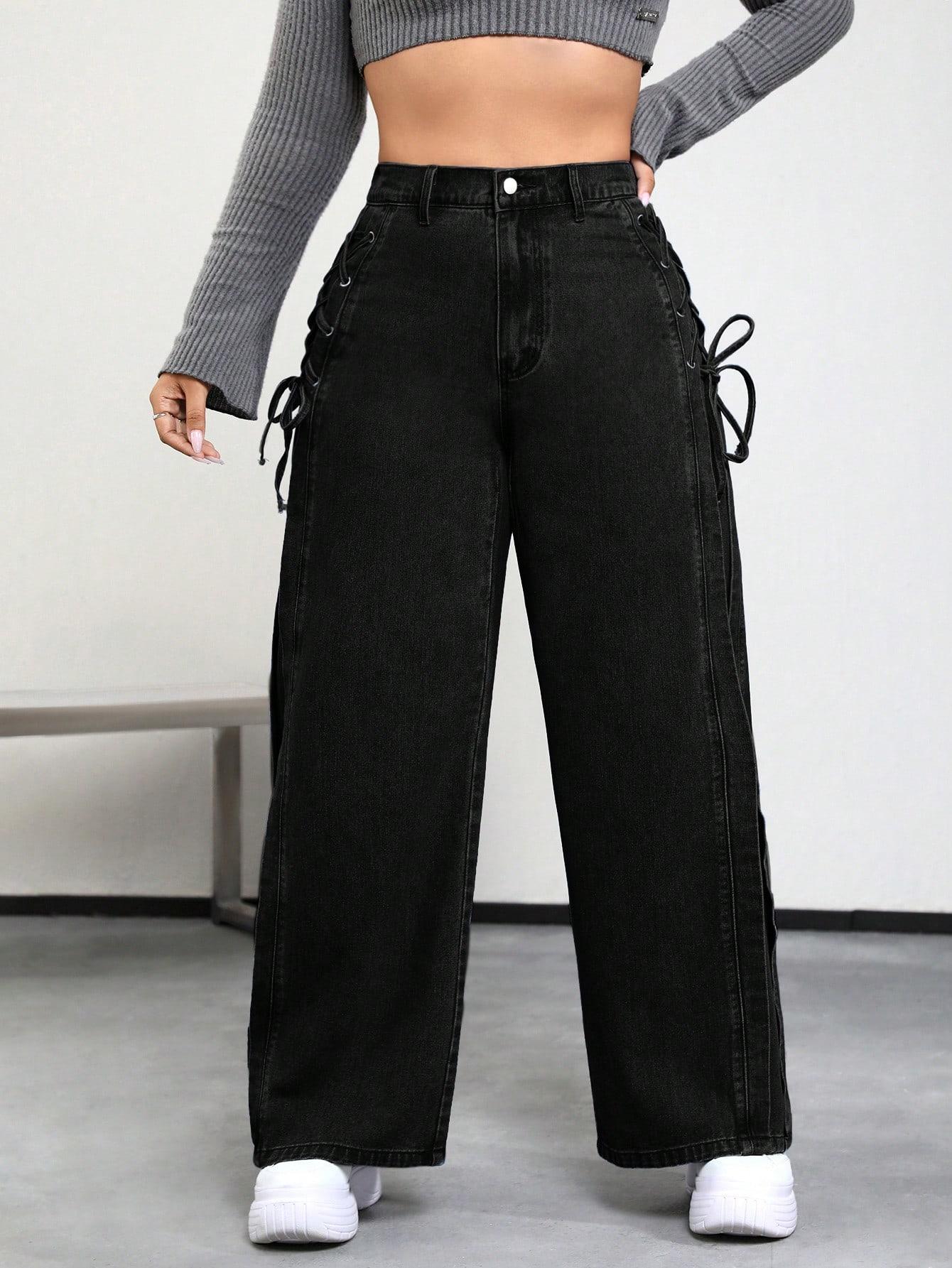 CZARNE SPODNIE JEANS