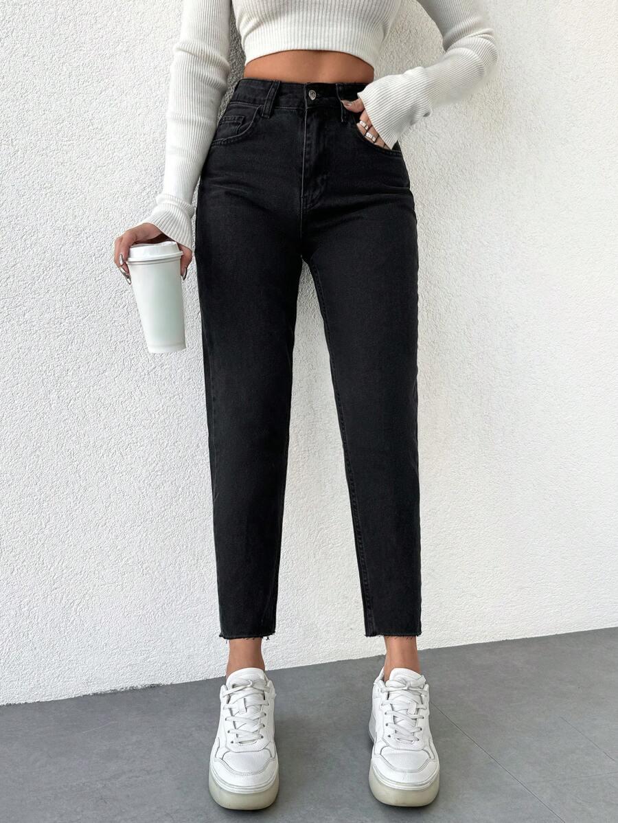 CZARNE SPODNIE JEANS