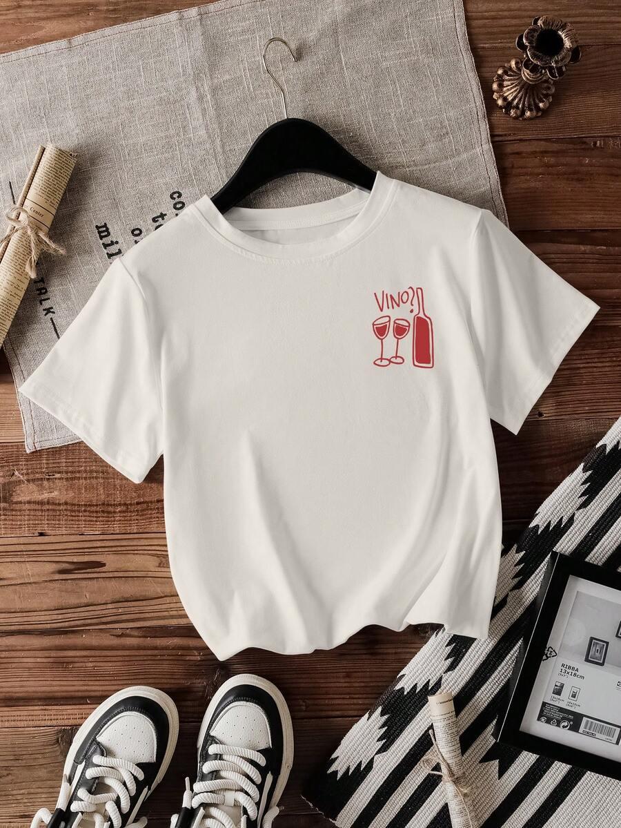 BIAŁY T-SHIRT PRINT