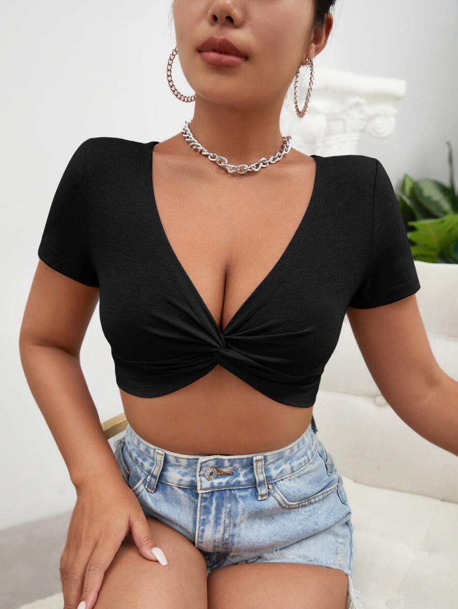 CZARNY TOP CASUAL