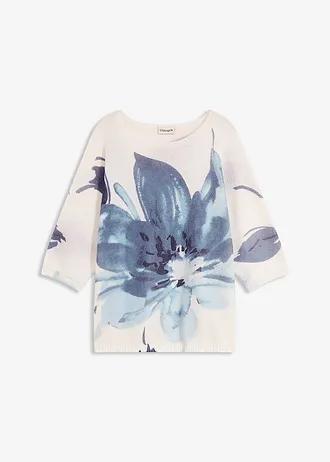 SWETER DAMSKI OKRĄGŁY DEKOLT REGULAR 3/4 RĘKAW