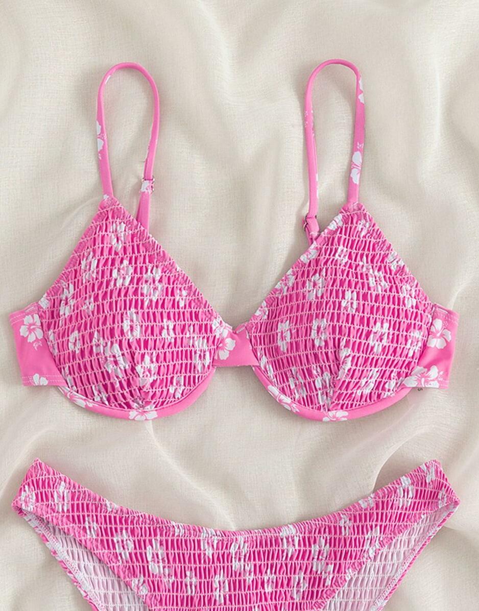 różowa góra od bikini wiązanie