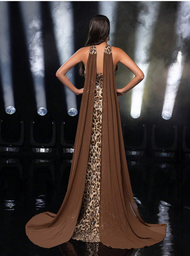 MAXI SUKIENKA ANIMAL PRINT ZDOBIENIE