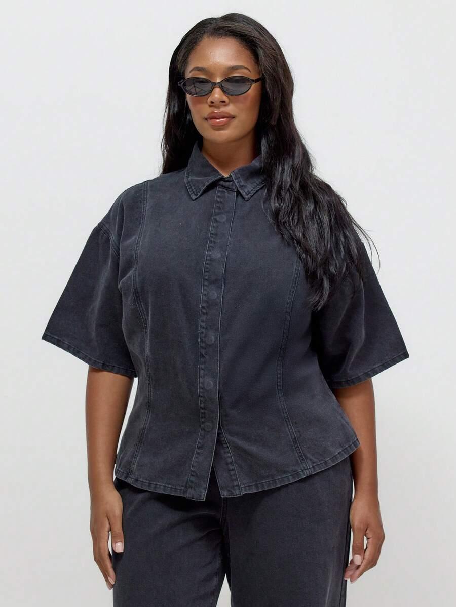 czarna koszula jeans