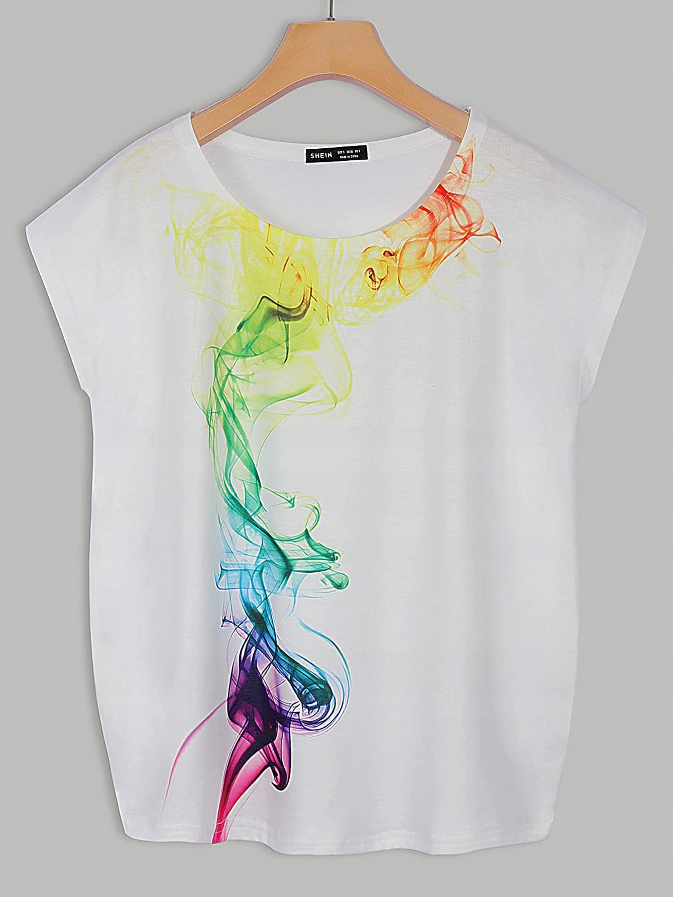 biały t-shirt print