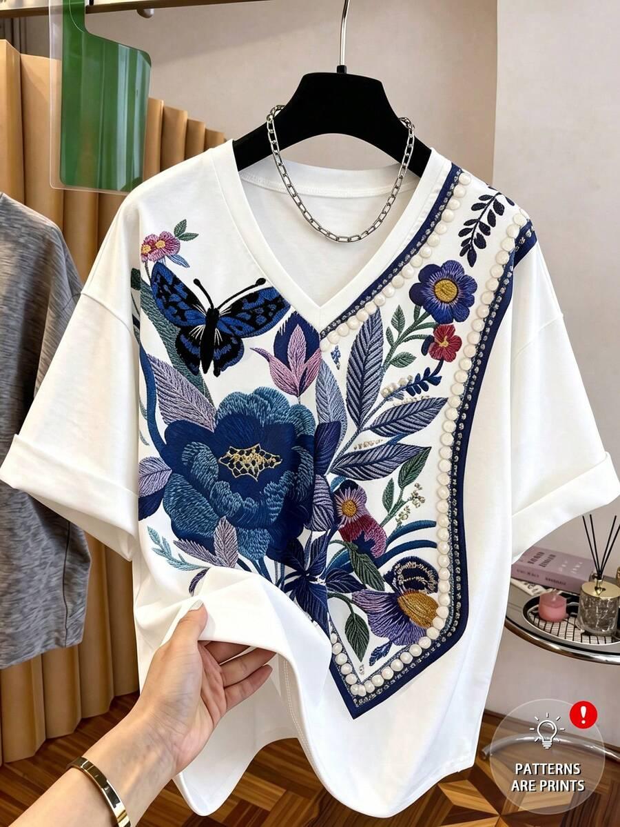 BIAŁY T-SHIRT PRINT